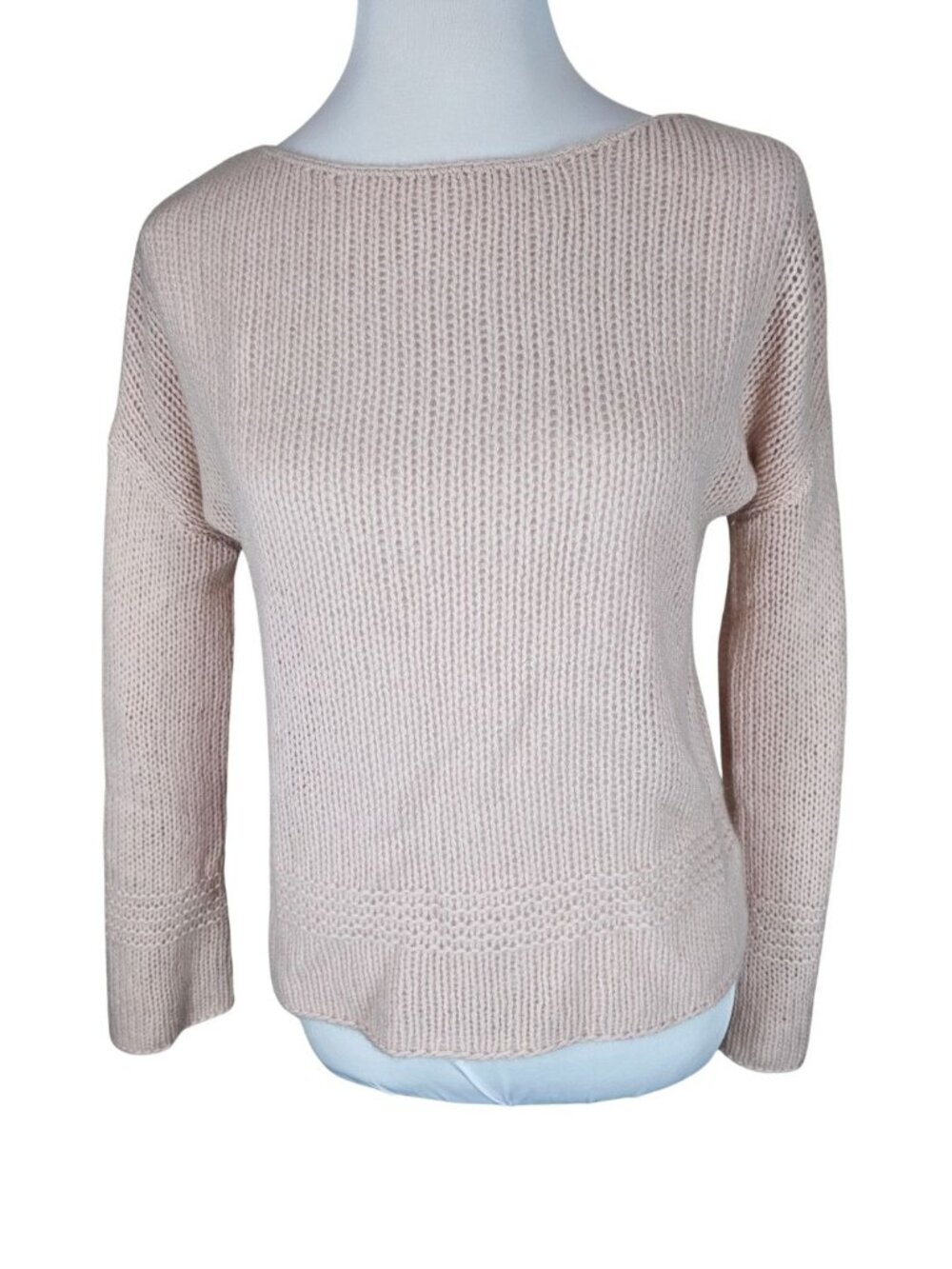 360 Cashmere Pure Cashmere Open Knit Pullover Sweater XS Quiet Luxury Old Money